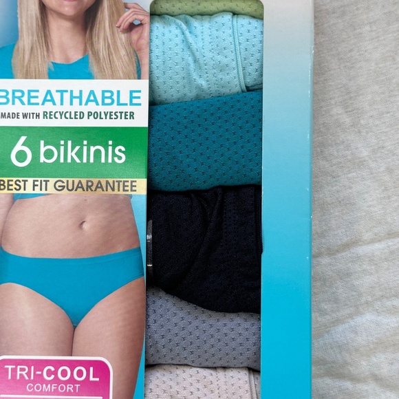 Fruit of the Loom Womens Breathable 6 Bikinis Tri Cool Comfort Underwear Sz 9 2X - Picture 3 of 11